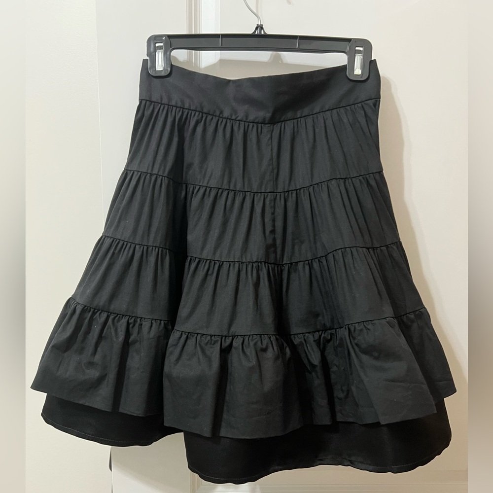 Sandro Black Tiered Mini Skirt